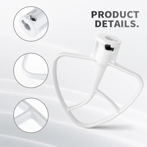 Miniatura 4 de Batidor plano revestido K45B de repuesto para batidora de pie Kitchenaid, compatible con mezclador de soporte de cabeza inclinable de 4.5 cuartos