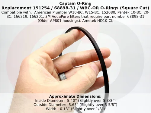 Miniatura 9 de Captain O-Ring - Reemplazo 151254/68898-31 / OK8 / WBC-OR junta tórica cuadrada para Pentek, 3M, Omnifilter, fontanero americano (paquete de 3)