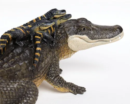 Miniatura 3 de Safari Ltd. Figura de cocodrilo con bebés, figura detallada de plástico de 12 pulgadas, divertido juguete educativo para niños, niñas y niños a
