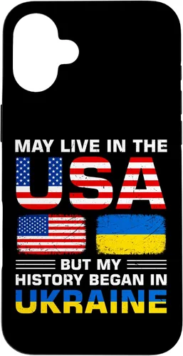 Miniatura 23 de Funda para iPhone 13 Pro Max con la bandera de Ucrania y la bandera de Estados Unidos con raíces ucranianas