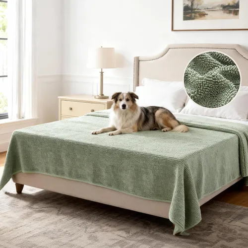 Miniatura 27 de H.VERSAILTEX Funda Antideslizante para Sofá de Mascotas Protector de Cama de Perro de Chenilla Funda de Sofá Gruesa y Suave Apta para Mascotas