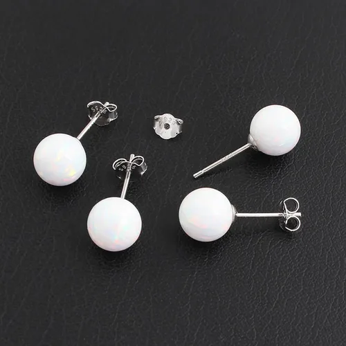 Miniatura 57 de Natural Stone Stud Earrings for Women 8mm Sterling Silver Genuine Gemstone Earrings Handmade Sterling Silver Crystal Stud Earrings for Women