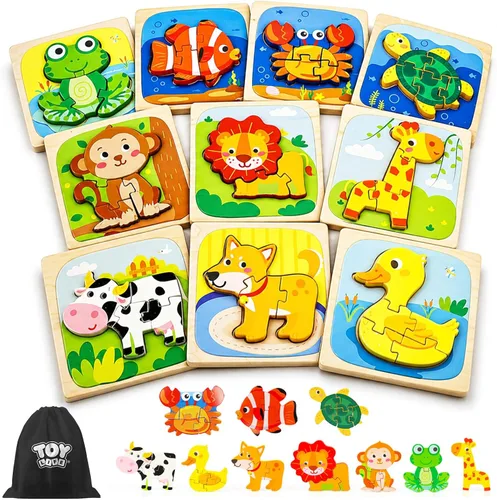 Miniatura 11 de TOY Life - Rompecabezas de madera para niños de 1 a 3 años, rompecabezas para niños, rompecabezas para bebés, juguetes Montessori para niños y niñas