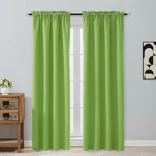 Miniatura 115 de OVZME Cortinas opacas turquesa para tratamiento de ventanas pequeñas, cortinas cortas con bloqueo de luz para ventana de cocina sobre el fregadero