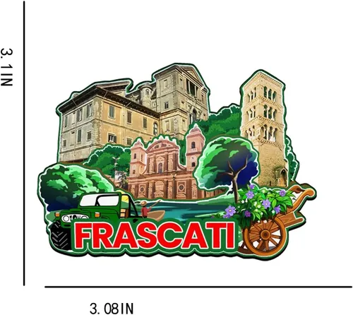 Miniatura 3 de Frascati Lazio Italia imán de nevera de madera 3D monumentos de viaje coleccionables recuerdos decoración hecha a mano -2468