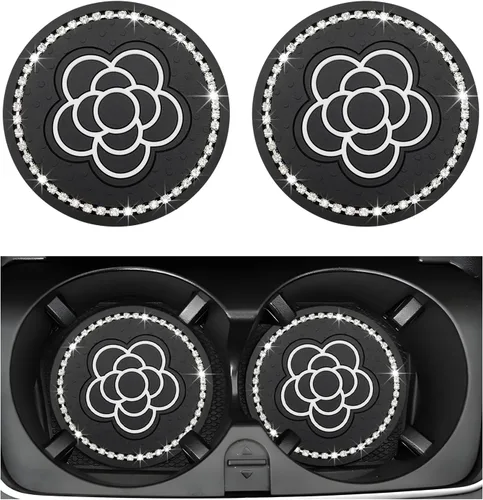 Yourkar 2 piezas de portavasos para automóvil con estampado de vaca, portavasos antideslizantes para automóvil de 7 cm, tapetes para tazas con