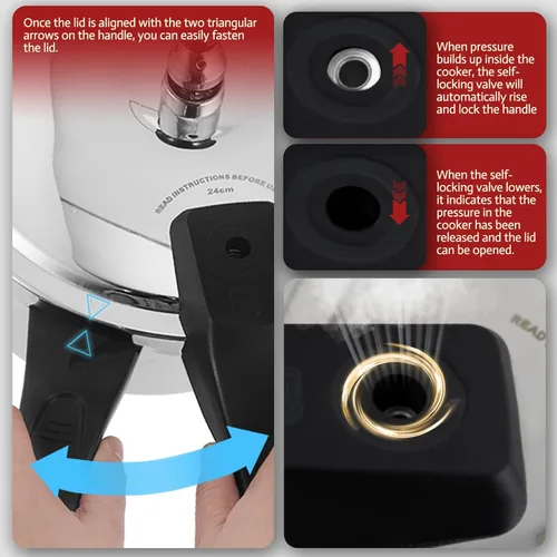 Miniatura 6 de Olla a presión de acero inoxidable de 10 cuartos de galón para todas las estufas, compatible con inducción, grado alimenticio, resistente