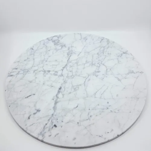Miniatura 9 de Soporte para tartas de mármol Carrara, base de postre para pastelería, bandeja para servir pastelería, centro de mesa, redondo, 16 pulgadas