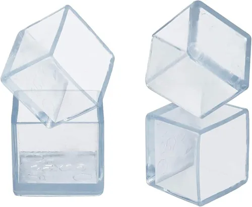 16 puntas de goma antideslizantes transparentes cuadradas para patas de silla, protectores de suelo de muebles, fundas para patas de silla, mesa,