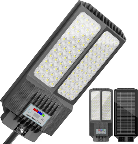 Miniatura 13 de Luces solares de calle de 6500 W impermeables para exteriores, luz solar comercial para exteriores, carga rápida, 120 luces LED solares de alto