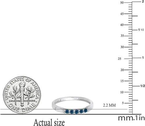 Miniatura 147 de Dazzlingrock Collection Anillo de boda redondo de 5 piedras preciosas o diamantes para mujer en oro macizo de 10 K/14 K/18 K