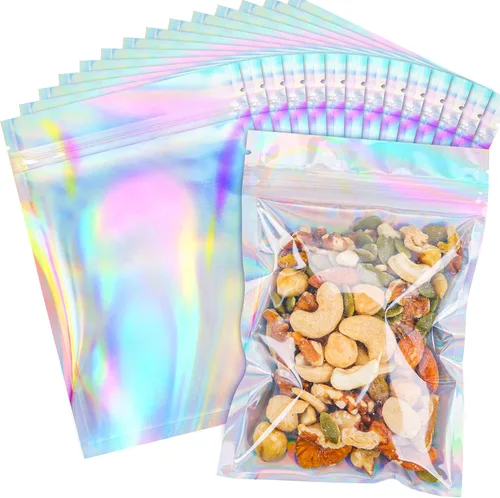 Miniatura 7 de NPLUX - Bolsas holográficas de Mylar resellables para embalaje y más, bolsas resellables para pequeñas empresas (paquete de 50, 5.5 x 8 pulgadas)