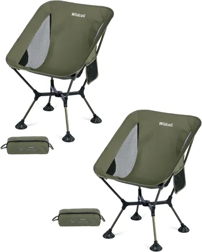 Miniatura 10 de WildCall Silla de camping plegable ligera con marco de configuración rápida, silla de playa compacta para mochileros con pies antideslizantes