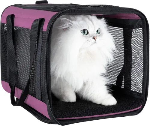 Miniatura 10 de Transportador suave para mascotas para gatos grandes y medianos, 2 gatitos, perros pequeños. Fácil de meter al gato, ideal para gatos a los que