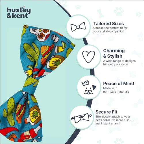 Miniatura 6 de Huxley & Kent Pajarita para mascotas Cinco de Mayo Velcro Bow Tie Collar Accesorio Divertidas pajaritas para perros y gatos Bonita, cómoda