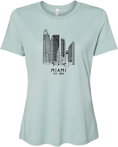 Miniatura 29 de Cute Women's Screen Printed Crew Neck Tee, Shirts With Sayings, Dusty Blue or Olive