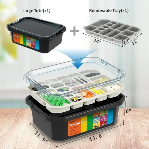 Miniatura 2 de Apitor Kits Robot E STEM - Incluye organizador de almacenamiento grande, juguetes de construcción eléctricos 14 en 1 con materiales de aprendizaje