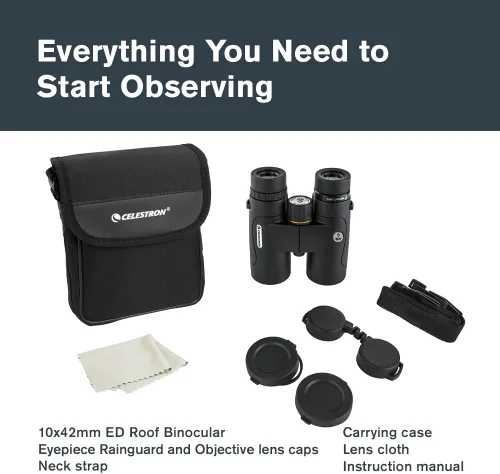 Miniatura 9 de Celestron Binoculares Nature DX ED 10x42 Premium - Lentes objetivo de dispersión extra baja - Binoculares para exteriores y observación de aves