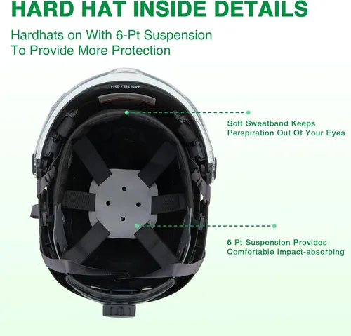 Miniatura 6 de Safety Helmet Hard Hat with Visor and Hearing Protection Vented ANSI Z89.1 Approved Work Helmet for Forestry Chainsaw Arborist Logging Helmet