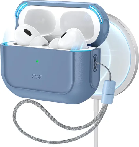 ESR Funda para AirPods Pro 2 Case, Compatible con Airpods Pro Case de 2ª/1ª Generación (2023/2022/2019), Compatible con MagSafe, Cubierta de Azul