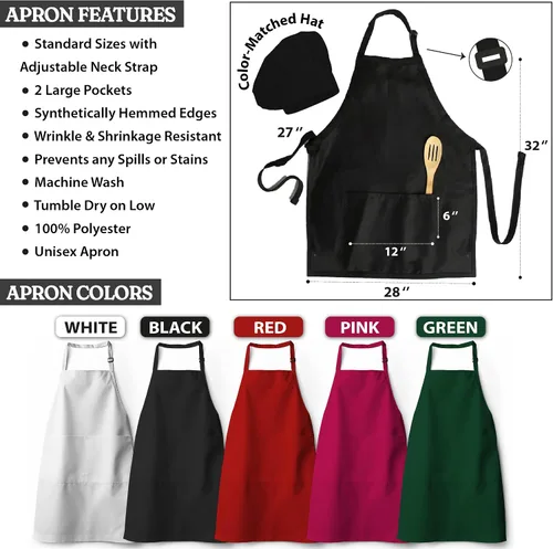Miniatura 6 de Delantales Personalizados para Mujer y Hombre, Delantal de Chef Personalizado, Delantal de Cocina Personalizado con Bolsillos, Delantales para Asar