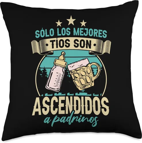 Miniatura 5 de Regalo De Padrino Divertido Para Hombres Solo Los Mejores Tíos Son Ascendidos A Padrinos - Almohada (16 x 16 pulgadas), multicolor