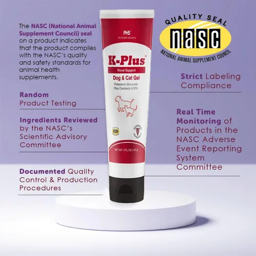 Miniatura 9 de K-Plus - Gel renal de gluconato de potasio más arándano y EPA para perros y gatos, suplemento renal aprobado por veterinarios, apoya el equilibrio