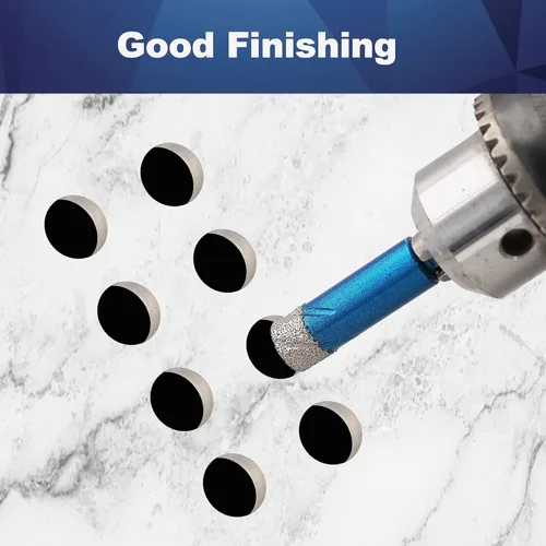 Miniatura 8 de Broca de diamante - BRSCHNITT Juego de brocas de 1/4 pulgada para albañilería para azulejos de porcelana, cerámica, piedra, granito, mármol, broca