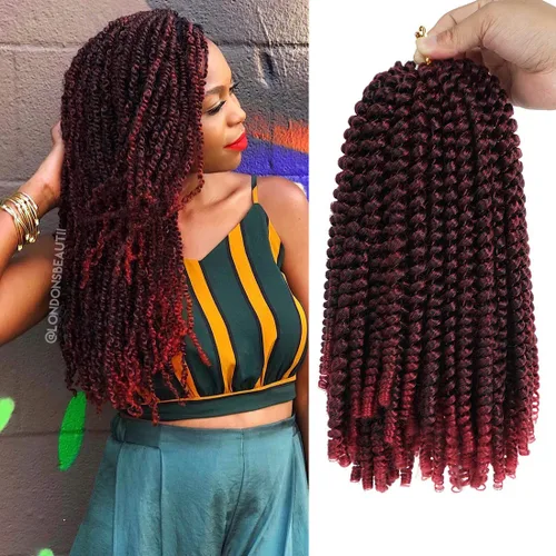 Miniatura 15 de Beyond Beauty Cabello de Ganchillo Spring Twist 90 hebras 8 pulgadas Spring Twists Esponjosas Trenzado, Trenzas de Ganchillo Spring Twist Bomb Twist