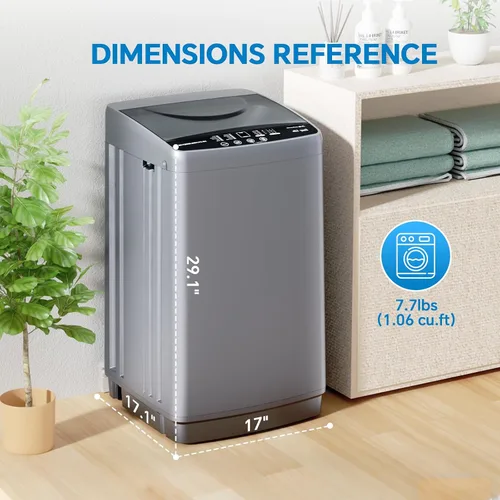 Miniatura 2 de [Usado] OLIXIS Lavadora portátil, lavadora compacta completamente automática de 7.7 libras, tambor de acero inoxidable, 10 ciclos de lavado
