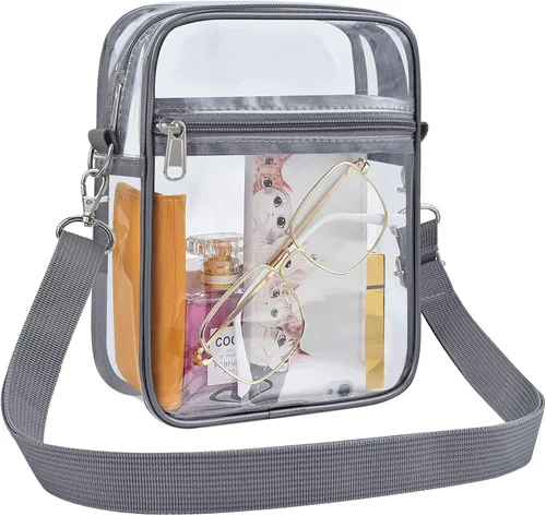 Miniatura 14 de Bolso transparente Slumou para eventos en estadios - Bolso pequeño, mini bolsos de mensajero para fanáticos de deportes para conciertos, trabajo