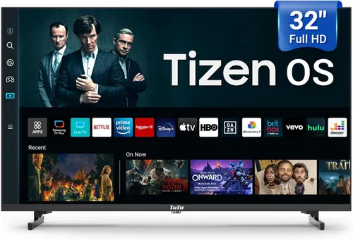 TuTu Smart TV de 32 pulgadas 1080P FHD con Tizen OS TV compatible con HDR Full HD Slim Design Smart TV o monitor con HDMI, Dolby Audio, control
