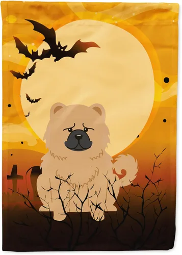 Miniatura 275 de Caroline's Treasures BB4307GF - Bandera de Halloween Airedale para jardín, bandera decorativa para patio exterior, obras de arte de patio, macizos