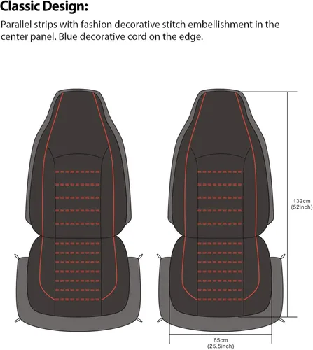Miniatura 8 de TOYOUN fundas clásicas universales de cuero sintético para asiento delantero de automóvil, fundas de asiento tipo cubo de respaldo alto - Se adaptan