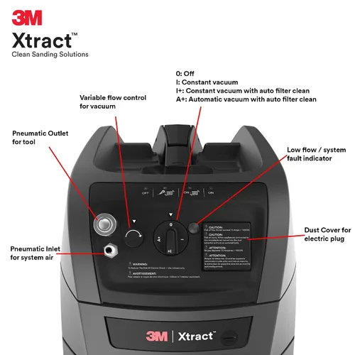 Miniatura 4 de 3M Xtract - Extractor de polvo portátil, 64256, 9 galones/35 litros, aspiradora industrial con limpieza automática de filtro sin interrupción