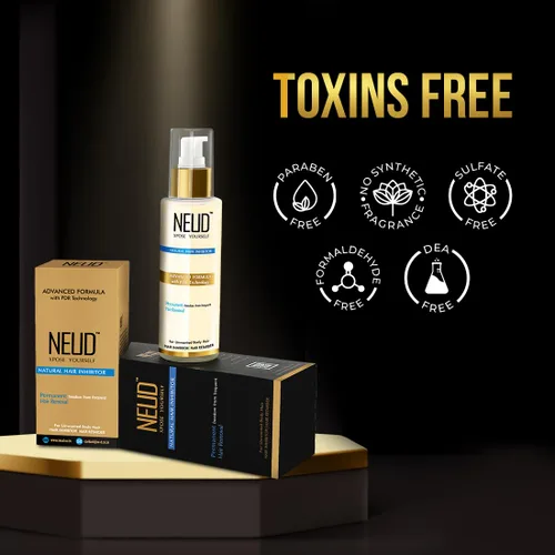 Miniatura 6 de NEUD - Inhibidor natural del cabello para la reducción permanente del vello corporal y facial no deseado en hombres y mujeres, paquete de 2