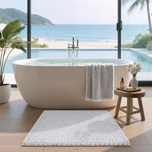 Miniatura 8 de LUMI Alfombra de Baño de Lujo, Tapete de Baño Ultra Suave de Secado Rápido, Alfombra de Baño de Chenilla Gruesa Absorbente Antideslizante, Tapete