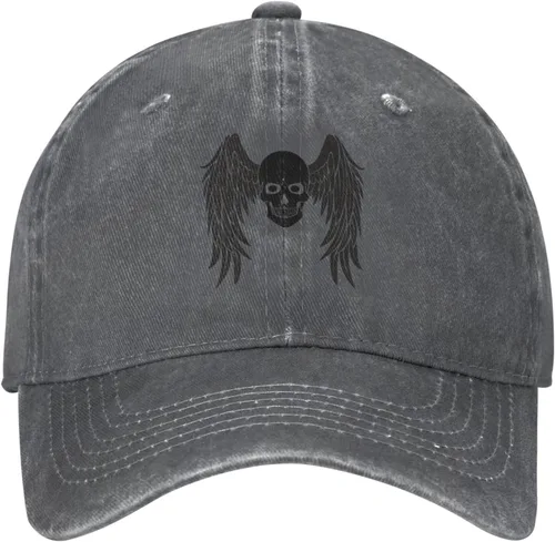 Miniatura 2 de Cowboy Hat Trendy Hats for Man and Women Djustable Four Season Outdoor Baseball Cap of Hell Skull with Angel Deep Heather
