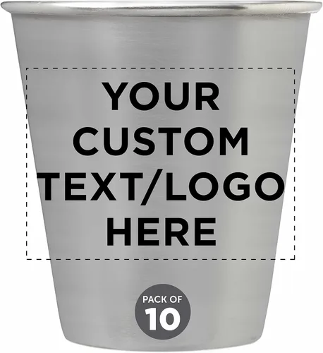 Miniatura 11 de DISCOUNT PROMOS Vasos de chupito de metal de 2.5 onzas, juego de 10, paquete a granel, ideal para bodas, cumpleaños, fiestas, acero inoxidable