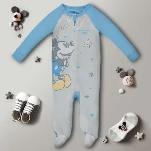 Miniatura 4 de Disney Paquete de 2 mamelucos con cremallera para bebé, Mickey y Minnie Mouse, Rey León, Dálmatas, pijamas para niñas recién nacidas y niños