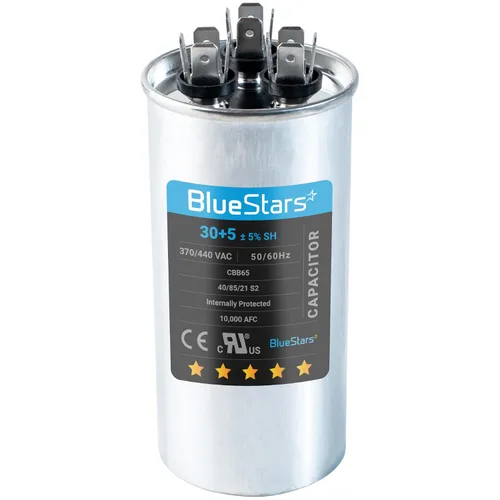 Miniatura 51 de [Listado UL] BlueStars 10 uF ± 5% MFD 370/440V CBB65 CBB65A Pieza de Repuesto de Capacitor de Arranque y Funcionamiento Ovalado - Capacitores