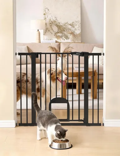 Miniatura 14 de Babelio - Puerta para bebé mejorada con puerta ajustable para gatos, CatPrivilege, puerta duradera para perros de 29-43 pulgadas con cierre Negro