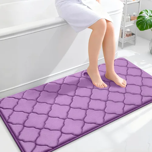 Miniatura 312 de OLANLY Alfombra de Baño de Espuma Viscoelástica de 24 x 16 pulgadas, Ultra Suave y Absorbente, Alfombras de Baño Antideslizantes, Cómodas, Lavables
