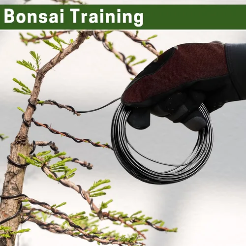 Miniatura 5 de Kit de alambre para bonsái, 4 rollos en total de 64 pies de alambre de entrenamiento de bonsái de aluminio para interiores de 0.039 in, 0.059 in