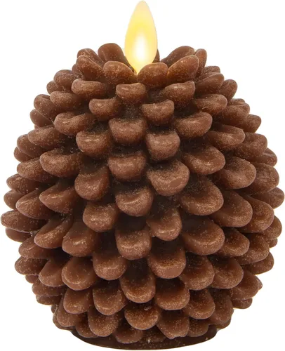 Miniatura 8 de Luminara Pinecone - Velas sin llama, con acabado marrón tiza, figuras de piña, velas LED de cera real sin perfume, funcionan