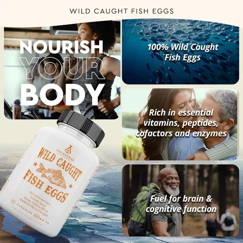 Miniatura 3 de Ancestral Supplements Huevos de Pescado Capturados en Estado Salvaje, 2400mg, Suplemento de Omega-3 que Apoya la Salud del Cerebro, Corazón