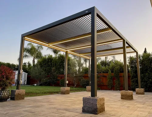Miniatura 21 de PURPLE LEAF 94AS - Pérgola pequeña de aluminio compacto de 10 x 12 pies con techo rígido con listones ajustables para patio, cubierta de terraza