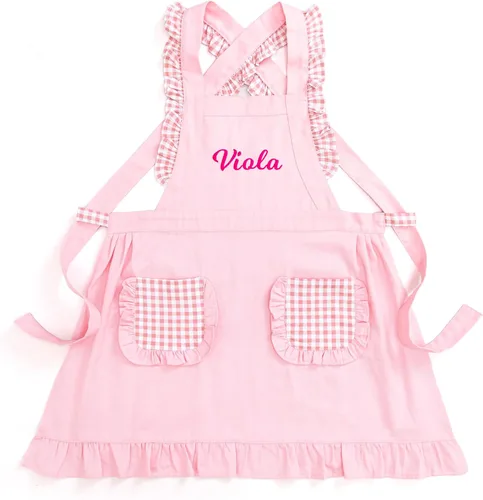 Miniatura 9 de MT WORLD Delantal para Niñas Pequeñas Delantales de Chef Personalizados para Niños con Nombre Delantales con Volantes para Niñas Pequeñas Vestido