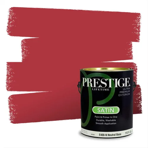 Miniatura 309 de Prestige Paints Pintura exterior e imprimación en uno, 1 galón, plano, coincidencia comparable de Valspar* Amber Rose*