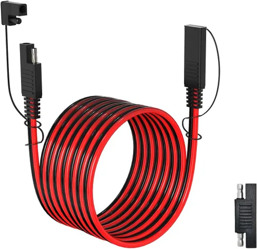 Miniatura 11 de ELFCULB Cable de extensión SAE de 10 AWG, 10 pies, 3/6/10/20/35/50 pies, arnés de cables de desconexión rápida con conector SAE para panel solar